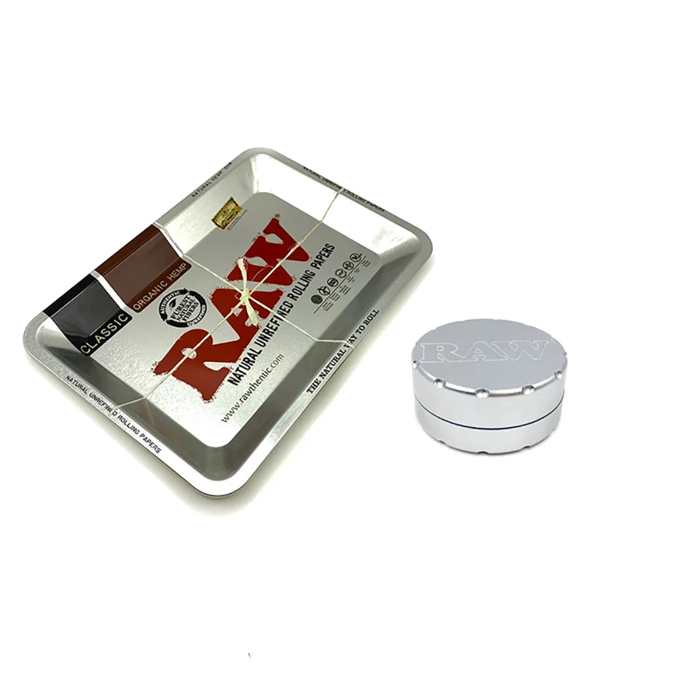 18x12.5cm Metal Tobacco Rolling Tray 52MM Herb Tobacco Grinder 2 layer