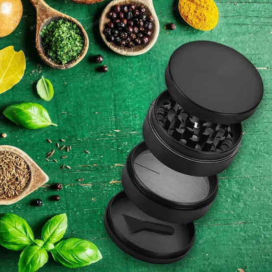 1.6in Zinc Alloy Herb Mill Grinder 4-Layer Manual Tobacco Spice